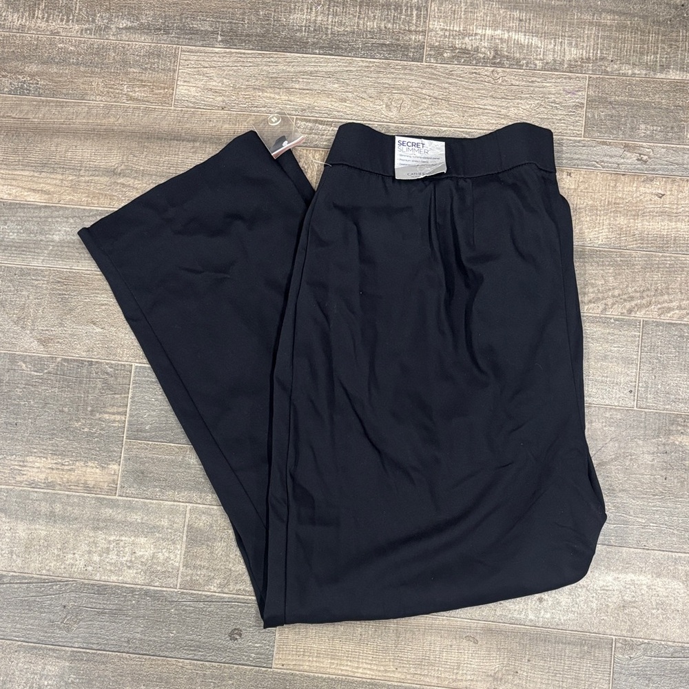 Catherines‎ Black Right Fit Moderate Curvy Trousers Tummy Control Panel Size 24W